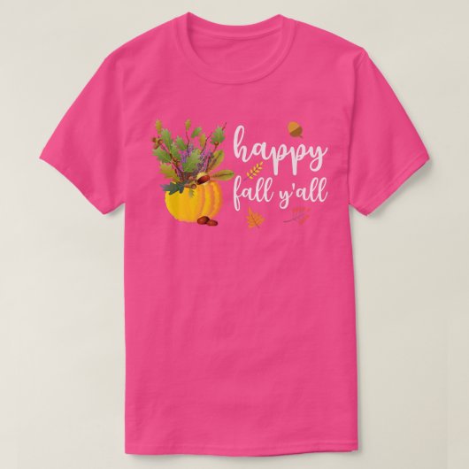 T-shirt Happy Fall Yall Cute Pumpkin Leaves Autumn Fall Se (Design devant)