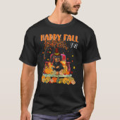 T-shirt Happy Fall Y'all Dachshund Dog on Truck Pumkin Fa (Devant)
