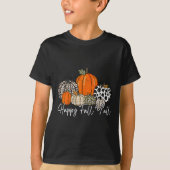 T-shirt Happy Fall Y'all Femmes Hommes Citrouille Leopard  (Devant)