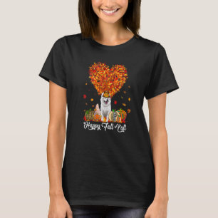 T-shirt Happy Fall Y'all Funny American Eskimo Autumn Pump