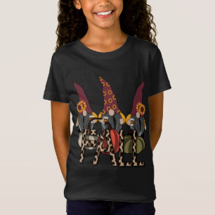 T-Shirt Happy Fall Y'all Gnome Leopard Citrouille Automne