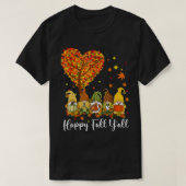 T-shirt Happy Fall Y'all Gnome Leopard Citrouille Funny Au (Design devant)