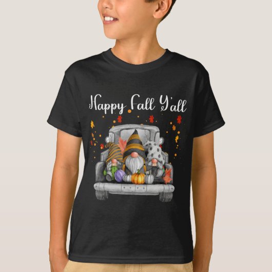 T-shirt Happy Fall Ya'll Gnomes (Devant)