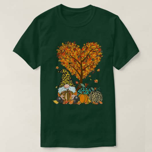 T-shirt Happy Fall Y'all Gnomes Citrouille Autumn Tree Mer (Design devant)
