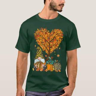 T-shirt Happy Fall Y'all Gnomes Citrouille Autumn Tree Mer