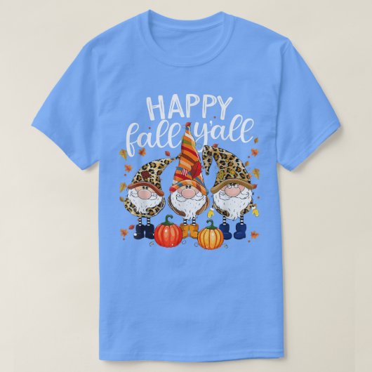 T-shirt Happy Fall Yall Gnomes Citrouilles Fall Automne Th (Design devant)