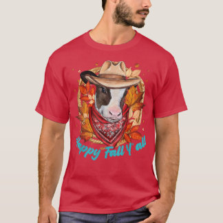 T-shirt Happy Fall yall Heifers Farm Animal Autumn Merci