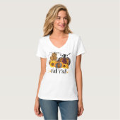 T-SHIRT HAPPY FALL Y'ALL ORANGE PATCHWORK CITROUILLES (Devant entier)