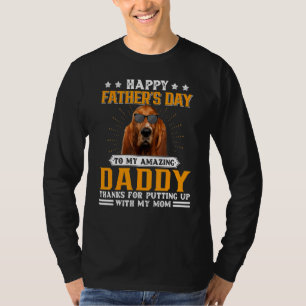 T-shirt Happy Fête des pères Basset Hound Chien Papa Pour