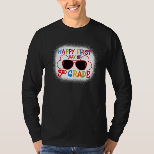 T-shirt Happy First Day Of 3rd Grade Heart Sunglasses Back (Devant)