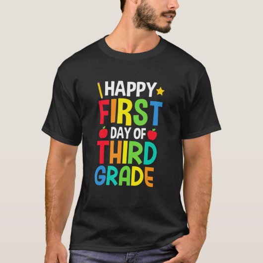 T-shirt Happy First Day Of 3rd Grade Student Back To Schoo (Devant)