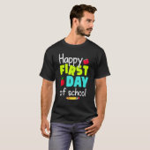 T-shirt Happy First Day of School Back to School Teacher S (Devant entier)