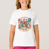 T-shirt Happy First Day of School – Cute Kawaii Back to Sc (Devant)