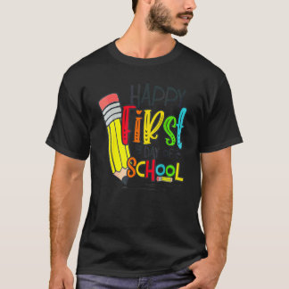T-shirt Happy First Day Of School Teacher And Student Back