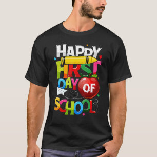 T-shirt Happy First Day of School Teacher Girls Boys Back