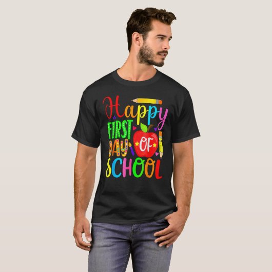 T-shirt Happy First Day Of School Welcome Back To School F (Devant entier)