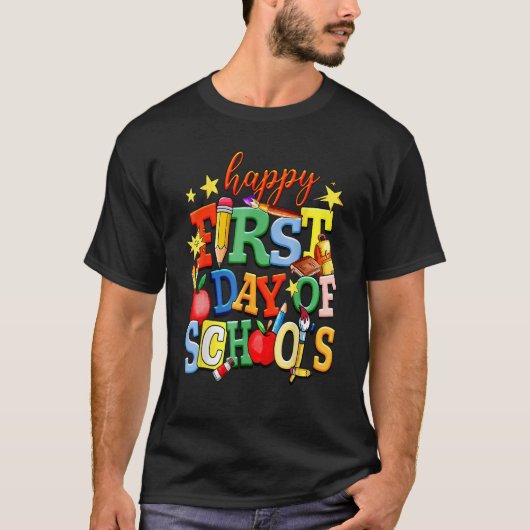 T-shirt Happy First Day Of School Welcome Back To School K (Devant)