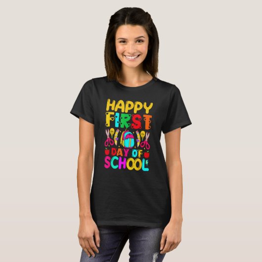 T-shirt Happy First Day School Welcome Back To School Cute (Devant entier)