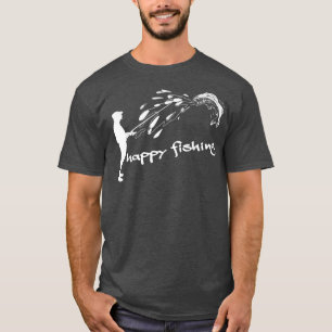 T-shirt Happy Fishing Vomissements de poissons crache sur