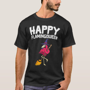 T-shirt Happy Flamingoween Scary sorcier Flamant rose Funn