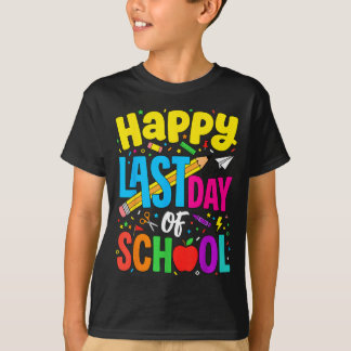 T-shirt Happy Funny Retro Teacher Student Summer Last Day