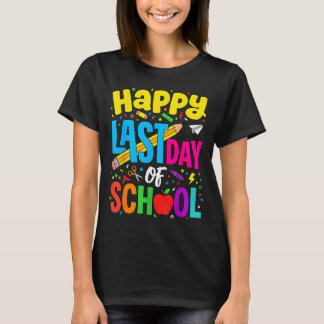 T-shirt Happy Funny Retro Teacher Student Summer Last Day