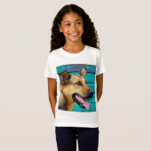 T-Shirt Happy German Shepherd dog (Devant entier)
