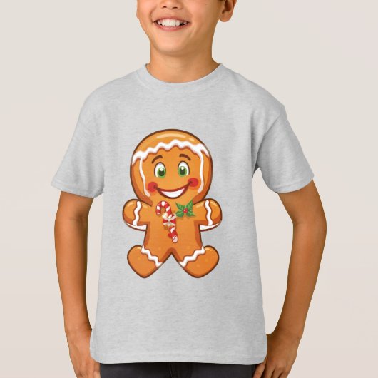 T-shirt Happy Gingerbread Cookie – Kids Christmas Tee (Devant)