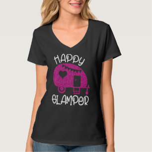T-shirt Happy Glamper Camping Girl Camper Camp Vacances