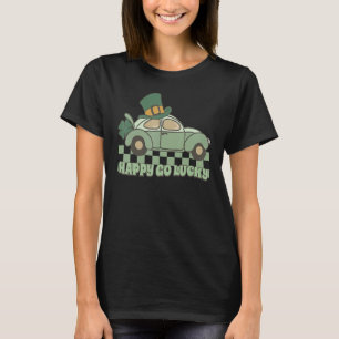 T-shirt Happy Go Lucky Car Retro St Patrick's Day Patrick