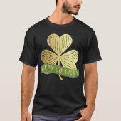 T-shirt Happy Go Lucky Gold Shamrock St Patrick's Day (Devant)