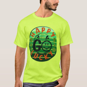 T-shirt Happy Go Lucky - Green St Patrick's Day Sunset