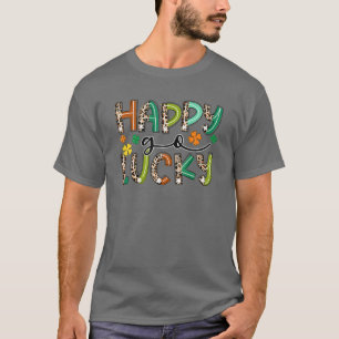 T-shirt Happy Go Lucky Leopard Horseshover Hommes Femmes