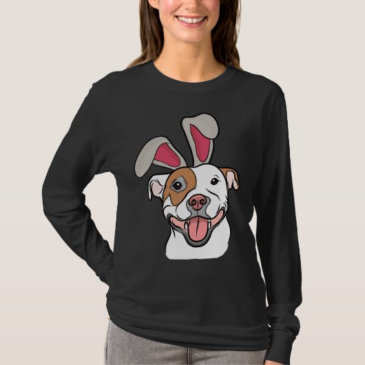 T-shirt Happy Go Lucky Pit Bull Bunny (Devant)