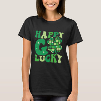 T-shirt Happy Go Lucky Shamrock Jour de la Saint Patrick H