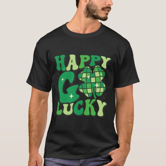 T-shirt Happy Go Lucky Shamrock Jour de la Saint Patrick H (Devant)