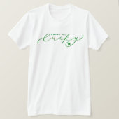 T-shirt Happy Go Lucky St. Patrick's Day Jote Green Script (Design devant)