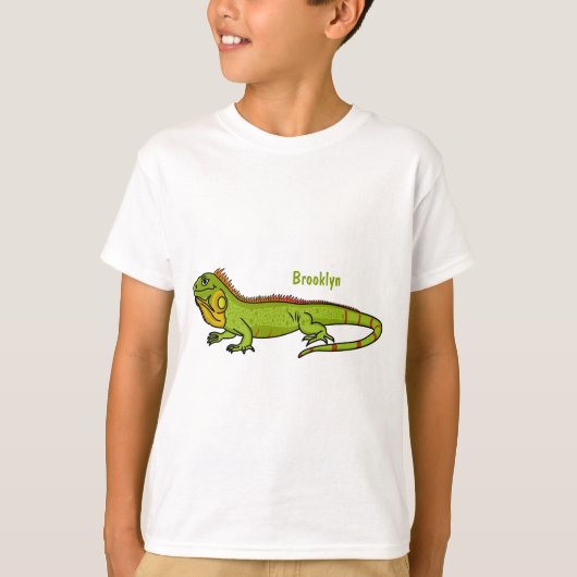 T-shirt Happy green iguana cartoon (Devant)