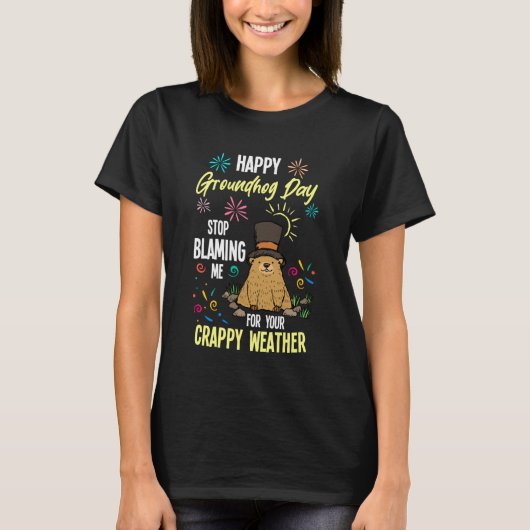 T-shirt Happy Groundhog Day Funny Groundhog Lover (Devant)
