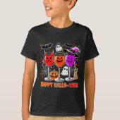 T-shirt Happy Hallo-wine Funny Halloween Gl Wine Drinking (Devant)
