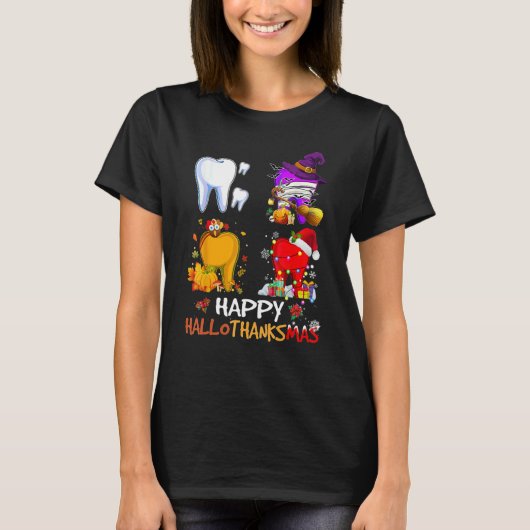 T-shirt Happy Hallothanksmas (Devant)