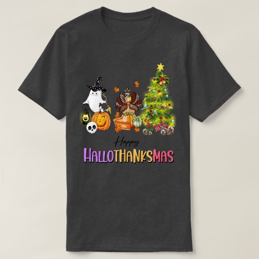 T-shirt happy-hallothanksmas 9 (Design devant)