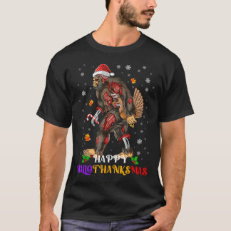T-shirt Happy Hallothanksmas Bigfoot Halloween Thanksgivin