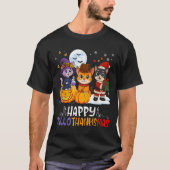 T-shirt Happy Hallothanksmas Funny Halloween Thanksgiving (Devant)