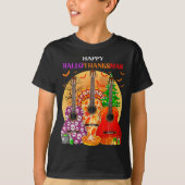 T-shirt Happy Hallothanksmas Guitar Halloween Thanksgiving (Devant)