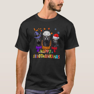 T-shirt Happy HalloThanksMas Llama