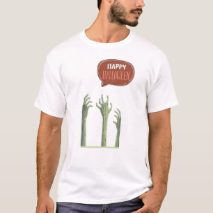 T-shirt Happy Halloween 3 mains effrayant Tee éffrayante