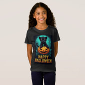 T-Shirt Happy Halloween Black Panther Kitten (Devant entier)