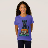 T-Shirt Happy Halloween Black Panther Kitten (Devant entier)
