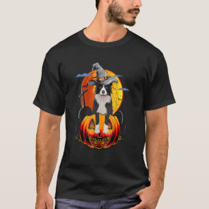 T-shirt Happy Halloween Bordure Collie Chiens Halloween